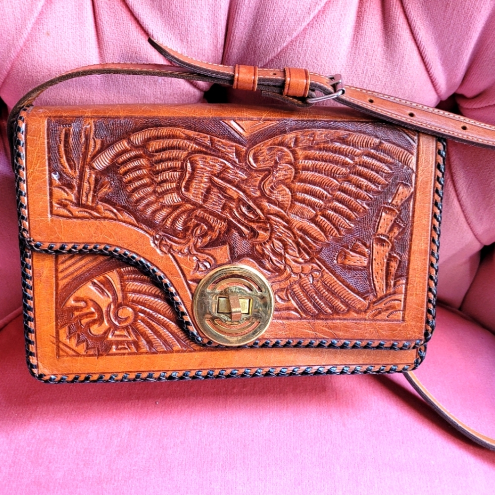Vintage Tooled Southwest Eagle Purse
